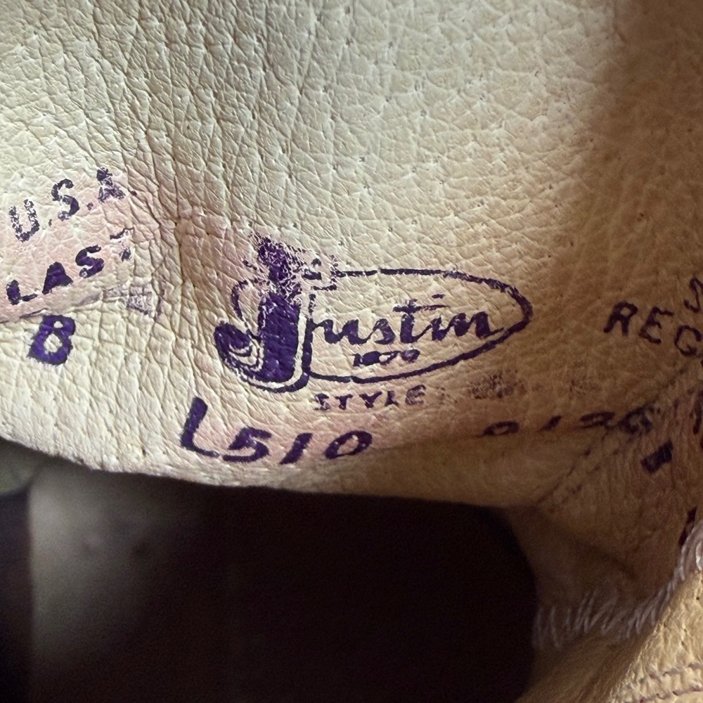 Justin L510 Burgundy Leather Lace Up Roper Boots Kiltie Fringe USA Made 7B - Picture 8 of 14